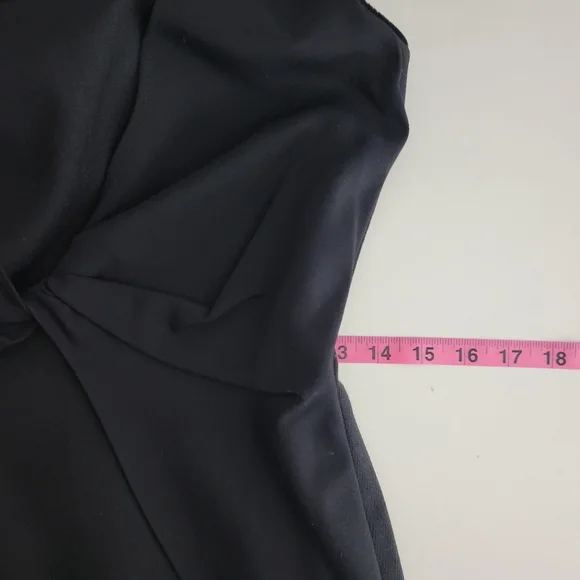 Escada Sport Wool Ruched Twist Front Overlay Herringbone Sleeveless Sheath Dress - Picture 13 of 14